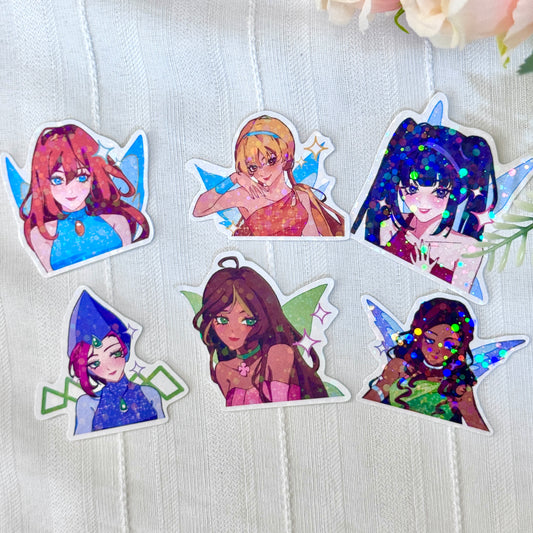 Winx club glitter sticker set